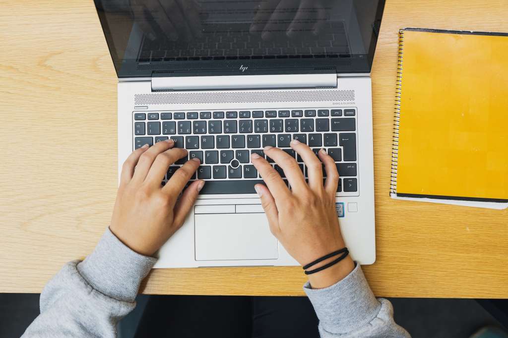 student at computer