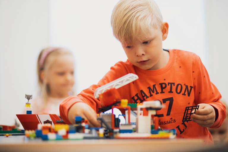 Child playing at daycare