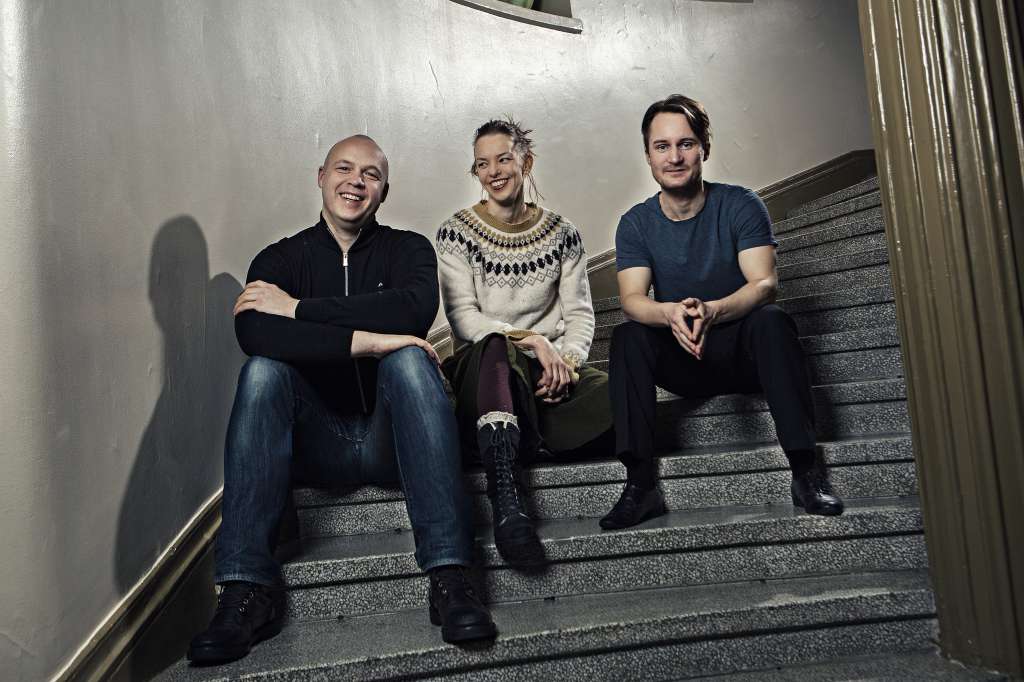 Skådespelarna Jonas Bergqvist, Lina Ekblad och Jakob Johansson