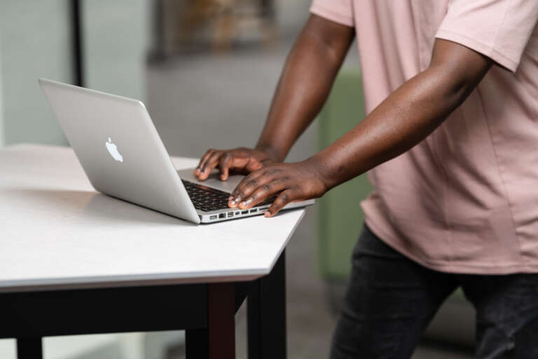 man using computer