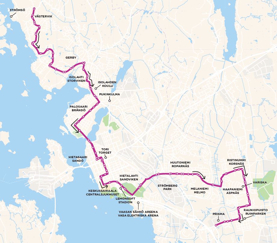 Bus schedules and routes | Vaasa